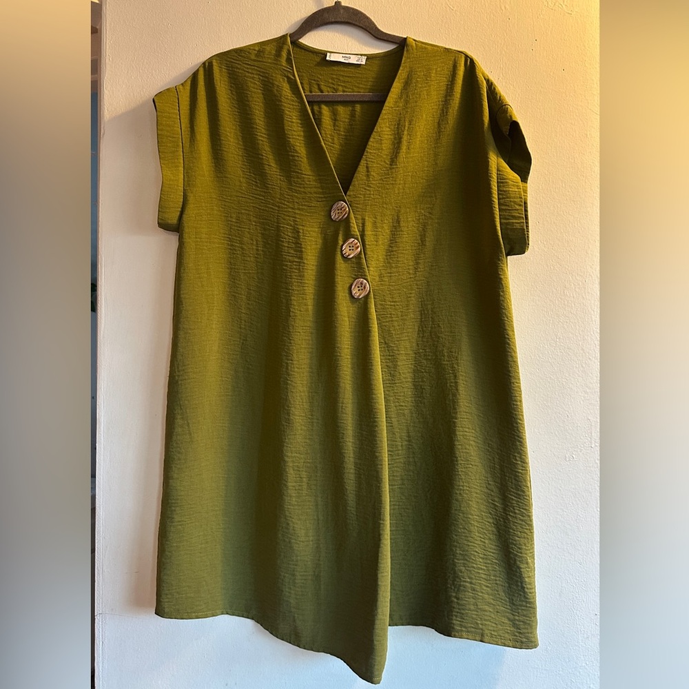 Mango MNG SUIT Chartreuse V-Neck tunic top